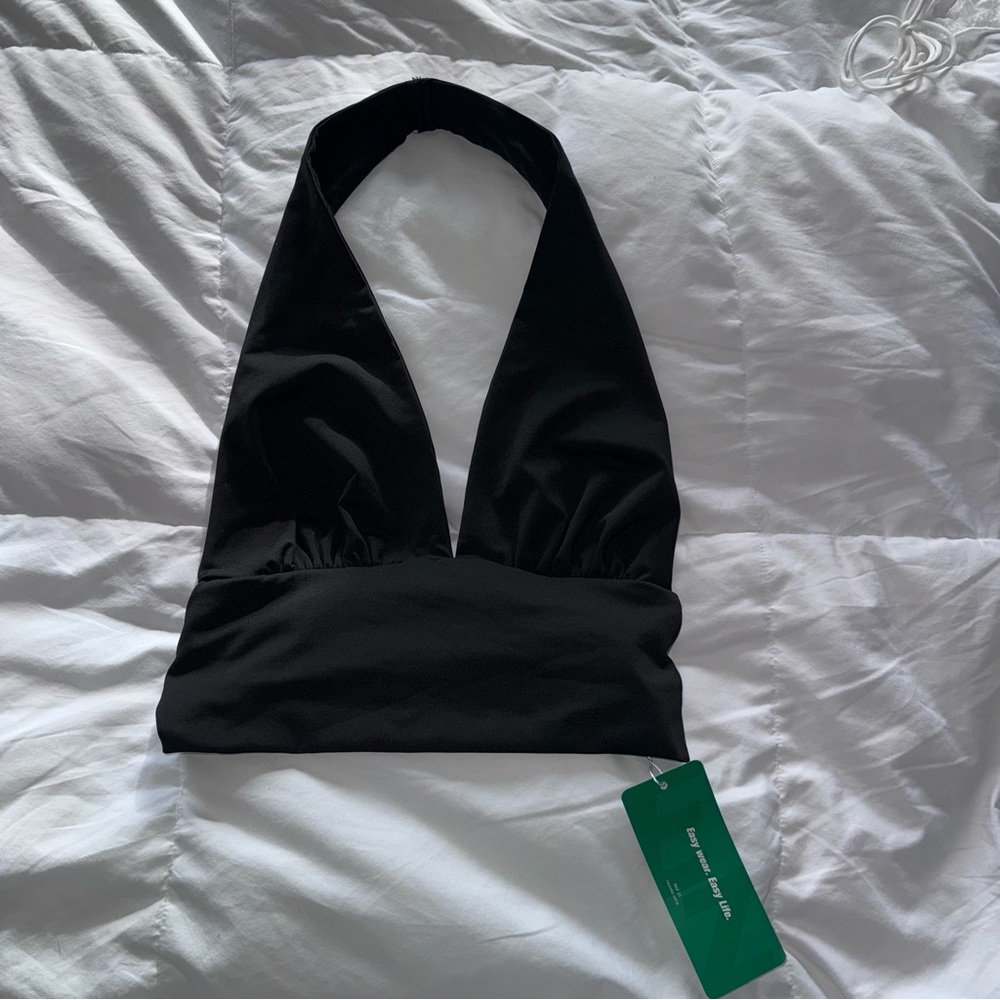 Black halter top